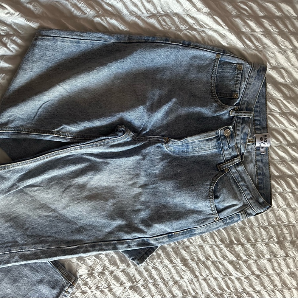 Princess Polly Light Blue Straight Leg Jeans